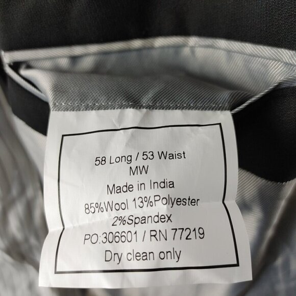 Pronto Uomo B&T 58L Wool Blend 2 Button Black Suit Jacket - Picture 11 of 14